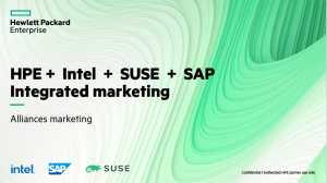 HPE + Intel + SUSE + SAP Integrated marketing